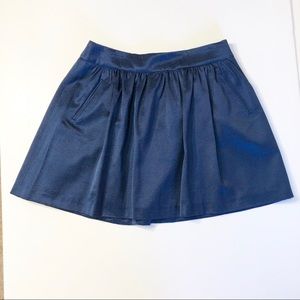 Banana Republic Navy Shine Faille Full Mini skirt